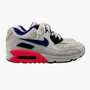 Nike Mens 8 Air Max 90 Essential Shoes Ultramarine White Red Lace Up 537384-136